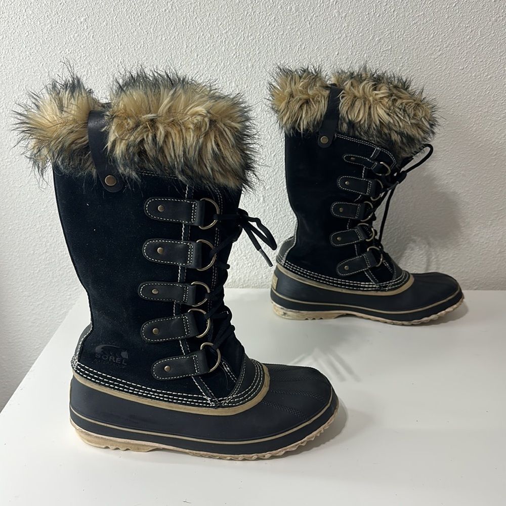 Sorel Joan of Artic Suede‎ Winter Snow Boots Sz 9 - Picture 3 of 8